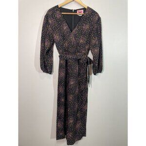 Kate Spade New York Disco Dots Long Sleeve Jumpsuit Size 2 Polka Dots V Neck